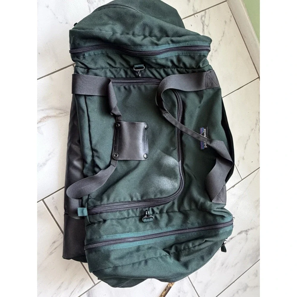 Vintage Patagonia Duffel Bag Green 90s Y2K Travel Luggage USA MADE Travel Gear